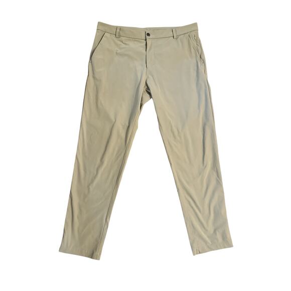 Men 38 Lululemon Khaki Beige Tan Trousers Slacks Pants Commuter Chino Slacks - Picture 1 of 6